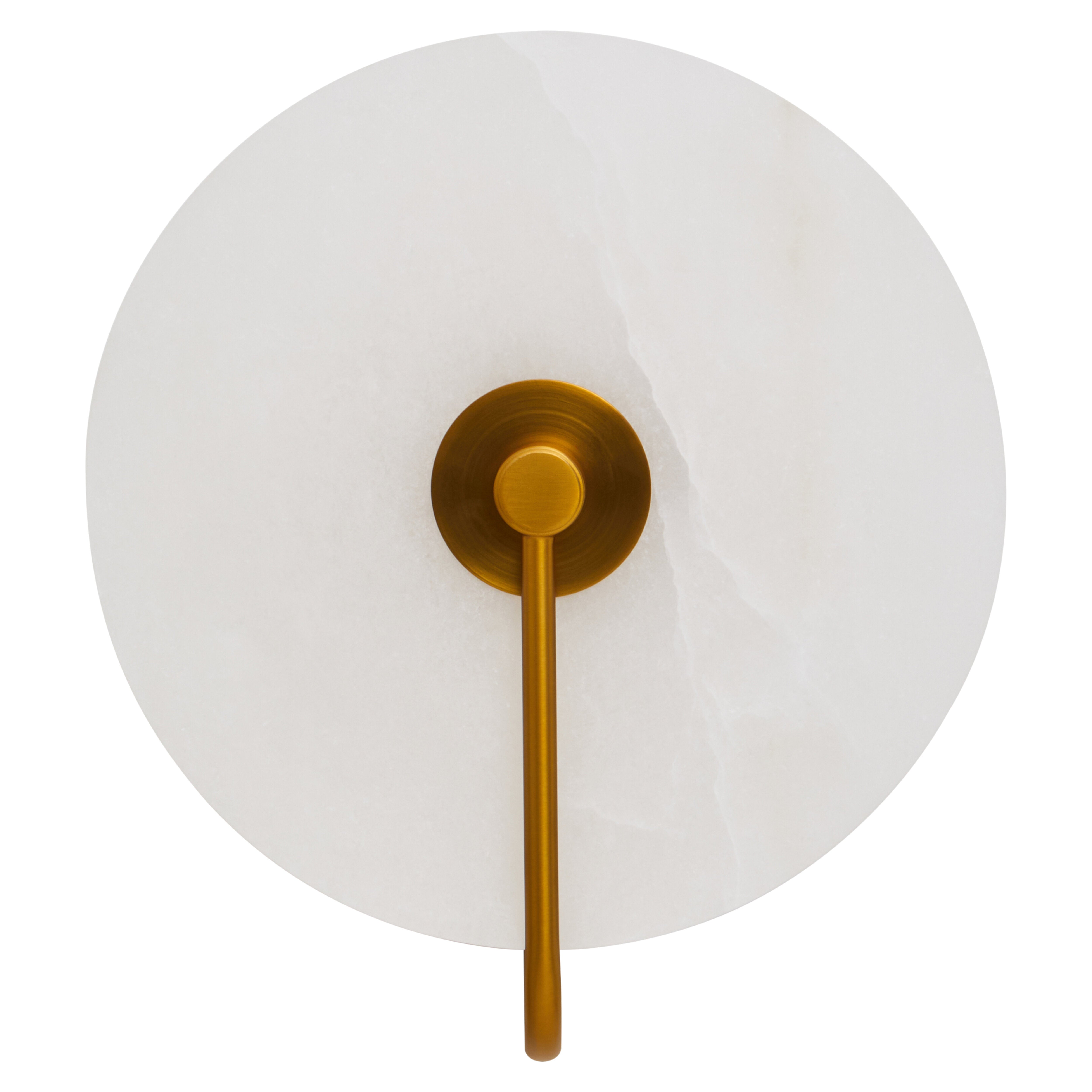 Romeo Gold & White Marble Disc Wall Light